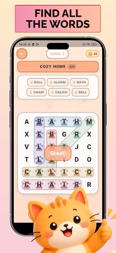 Word Search Cat Game: Meoword screenshot 1